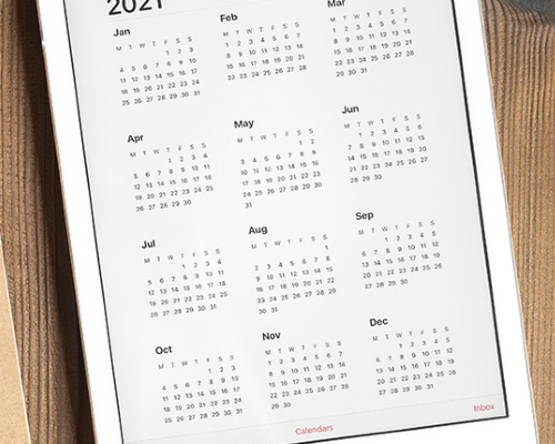 2021 calendar