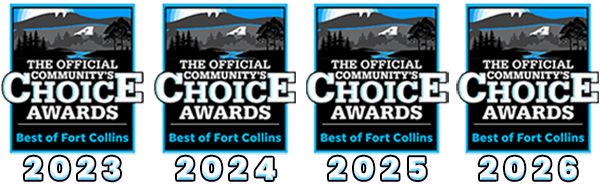Four badges from Best of Fort Collins for Bridgepoint Financial as the Best Investment Firm for 2023, 2024, 2025, and 2026.